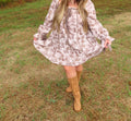 BOW TIE FALL BABY DOLL MINI DRESS