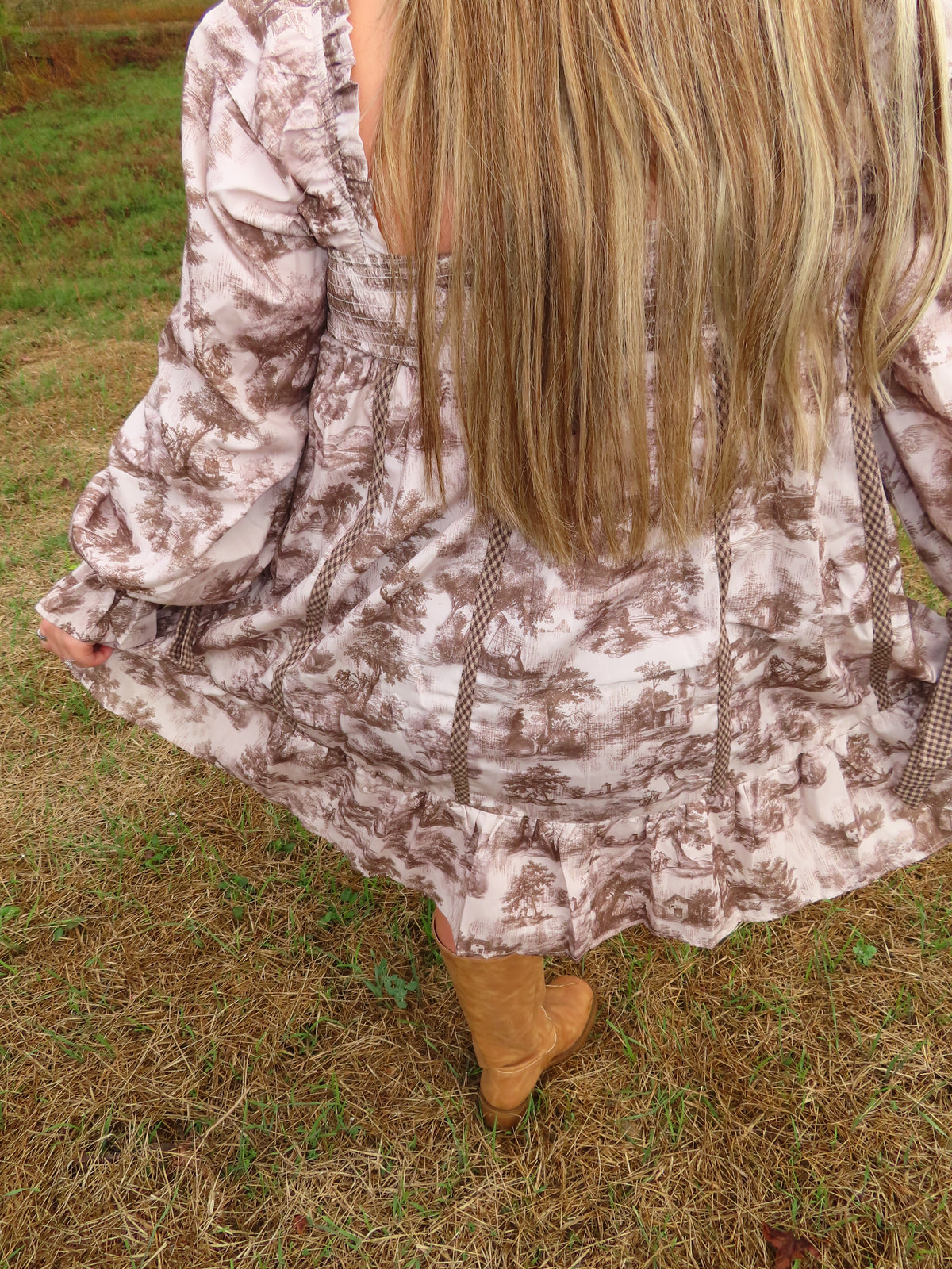 BOW TIE FALL BABY DOLL MINI DRESS